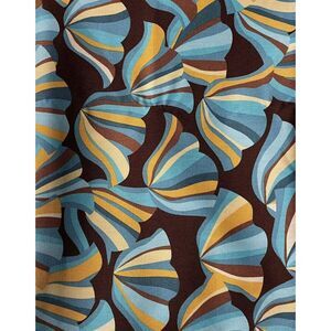 Nancy Mims Mod Green Pod For Robert Kaufman Fabric Blue/Brown Tulips- 1 Yard